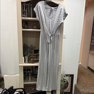 Gray Striped Women's Jumpsuit